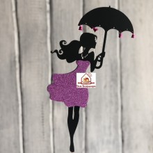 Топпер пластиковый "Девочка под зонтом"
